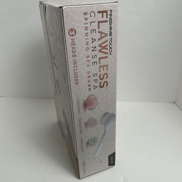 Finishing Touch Flawless Cleanse Spa Spinning Spa Brush w/3 heads Brand New - Picture 5 of 7